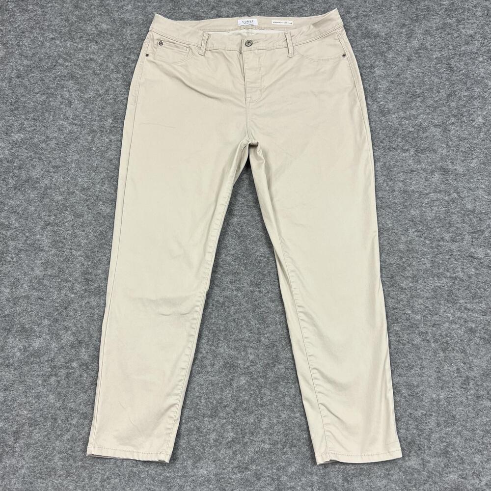 Curve Appeal Pants Womens 16 33 Beige Minimalist Jegging Slim Casual Career